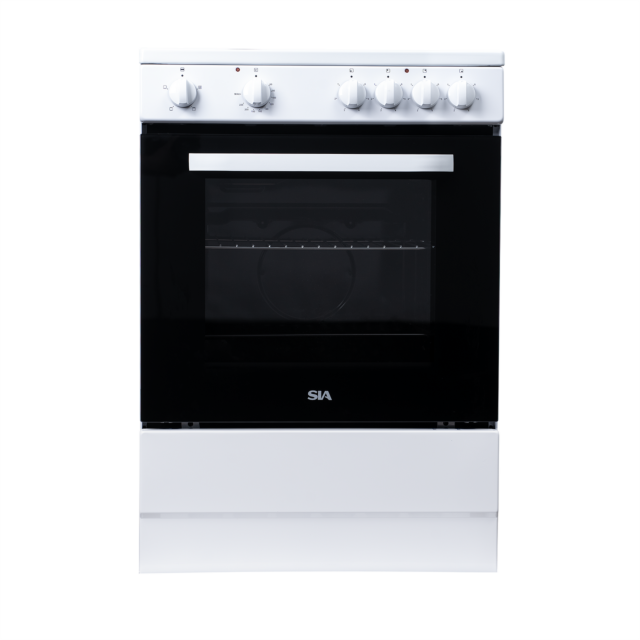 Sia ESCA61W White 60Cm Electric Cooker 4 Solid Plate Hob