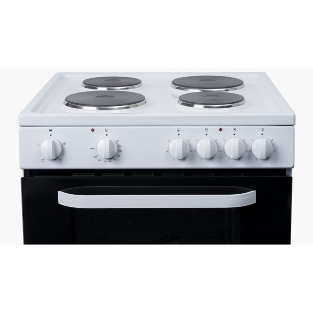 Sia ESCA61W White 60Cm Electric Cooker 4 Solid Plate Hob