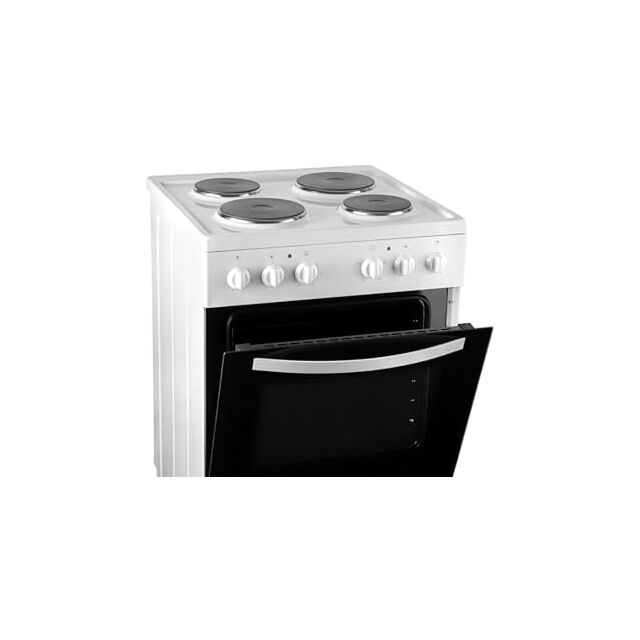 Sia ESXB50W 50Cm Freestanding Electric Single Cavity Cooker, Solid Plate Hob In White