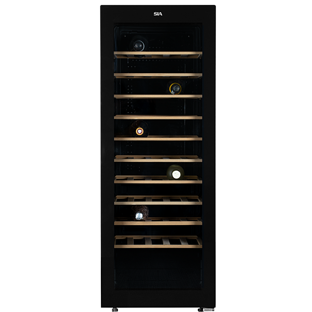 Sia HSWC150BL Freestanding 150L, 58 Bottle Wine Cooler Chiller In Black