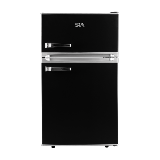 Sia RFM88B Freestanding Under Counter Retro Fridge Freezer - Black