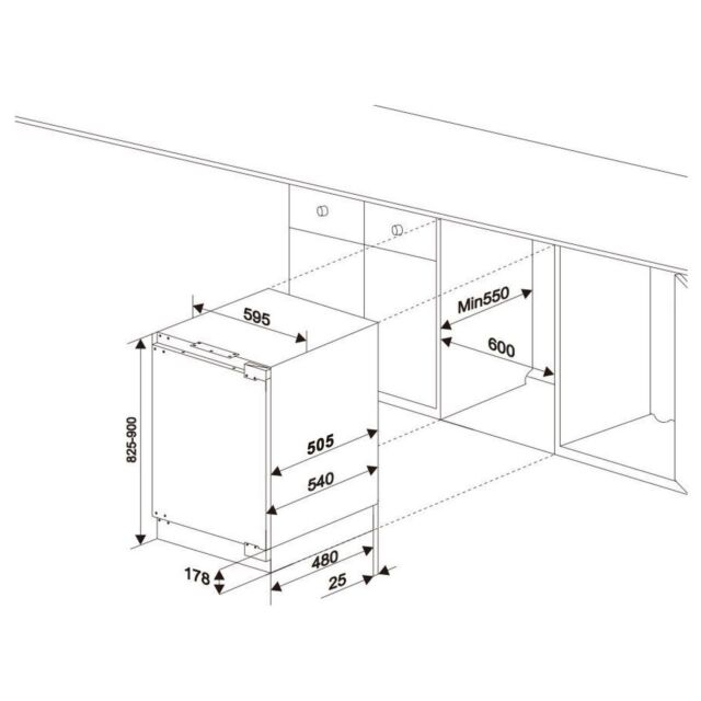 Sia RFU101 Built Under Larder Fridge 