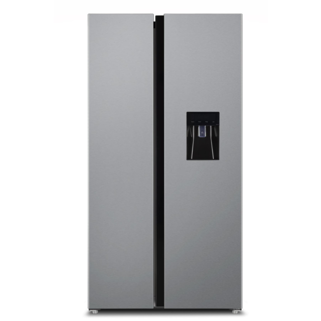 Sia SAFF646IX 2 Door Fridge Freezer In Silver, 627L With Water Dispenser