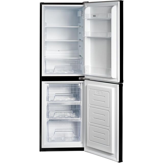 Black Freestanding 149L Combi Fridge Freezer H1500 X W475 X D500