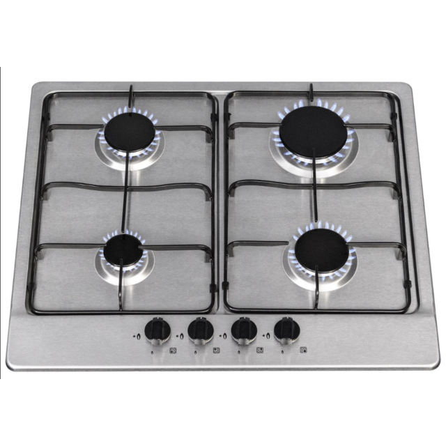 Sia SSG602SS 60Cm Gas Hob Enamel Pan Supports - Stainless Steel