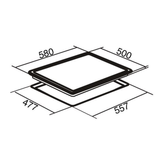 Sia SSG602SS 60Cm Gas Hob Enamel Pan Supports - Stainless Steel