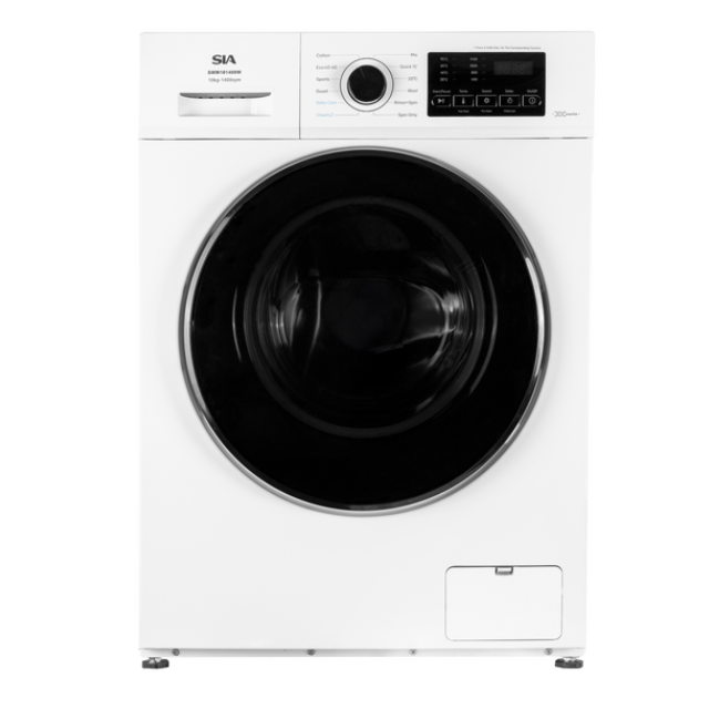 Sia SWM101400W 10kg Washing Machine 1400rpm digital display 12 programs A class White