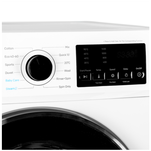 Sia SWM101400W 10kg Washing Machine 1400rpm digital display 12 programs A class White