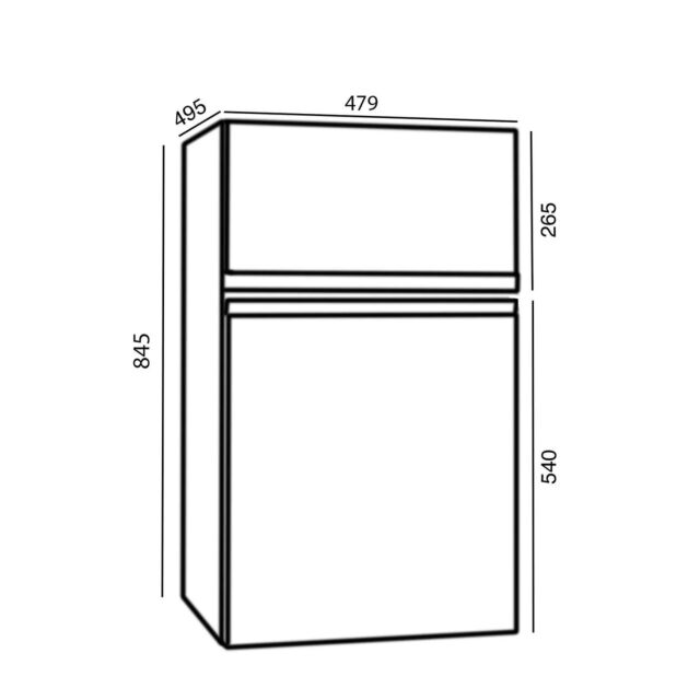Sia UFF01WH 48Cm Undercounter Two Door Fridge Freezer