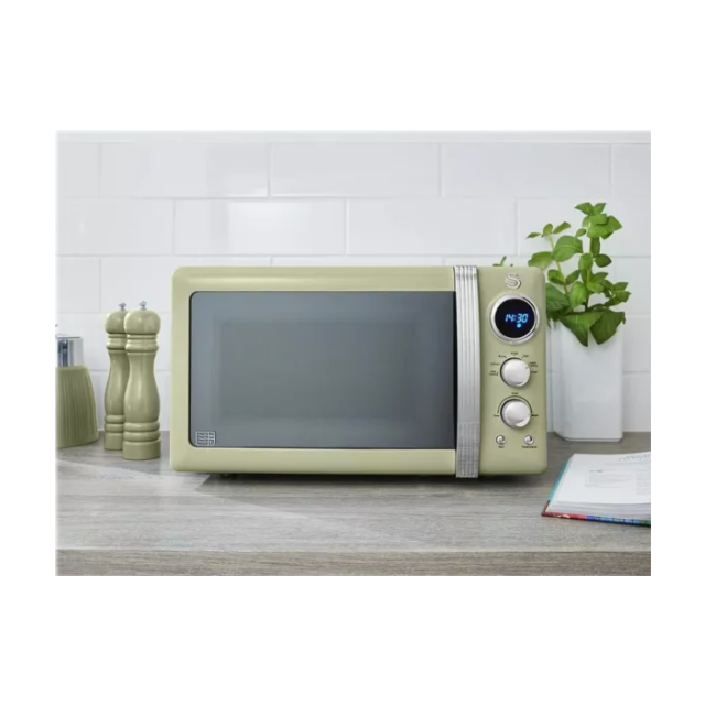 Swan SM22030LGN 800W 20L Retro Microwave