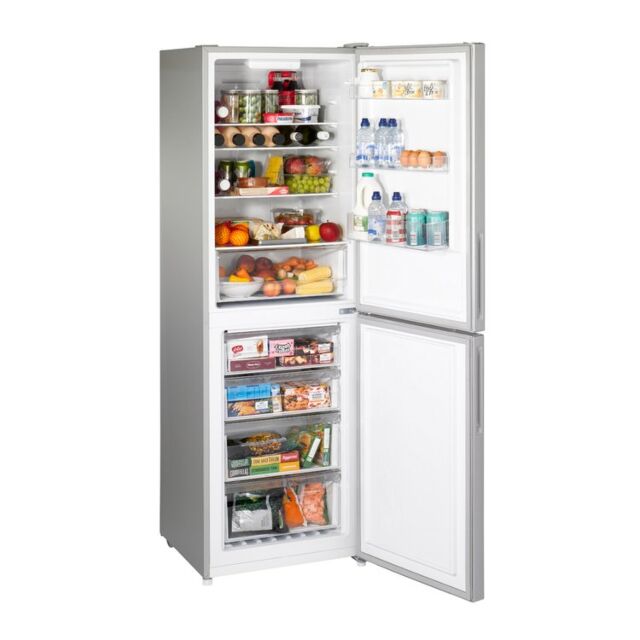 Teknix FF1860S/E Fridge Freezer, Total No Frost, Silver 60X186cm 
