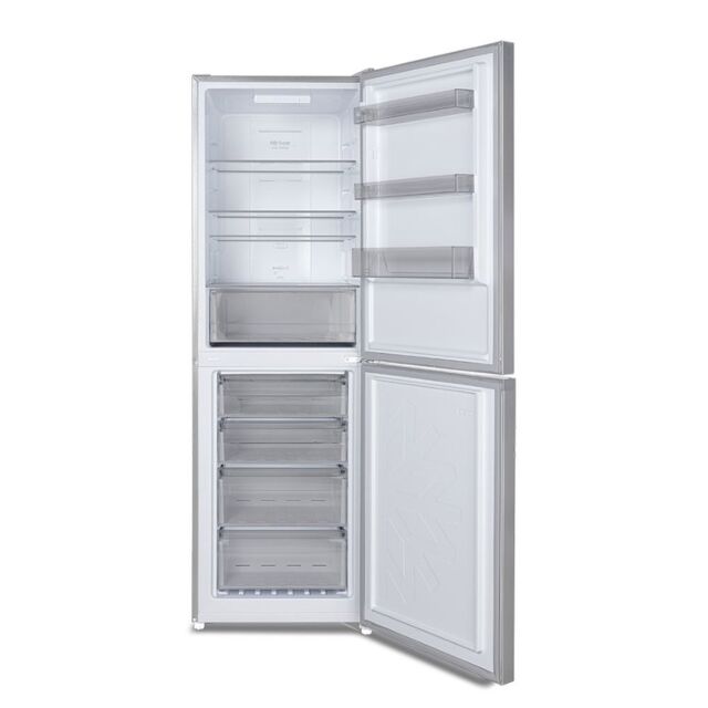 Teknix FF1860S/E Fridge Freezer, Total No Frost, Silver 60X186cm 