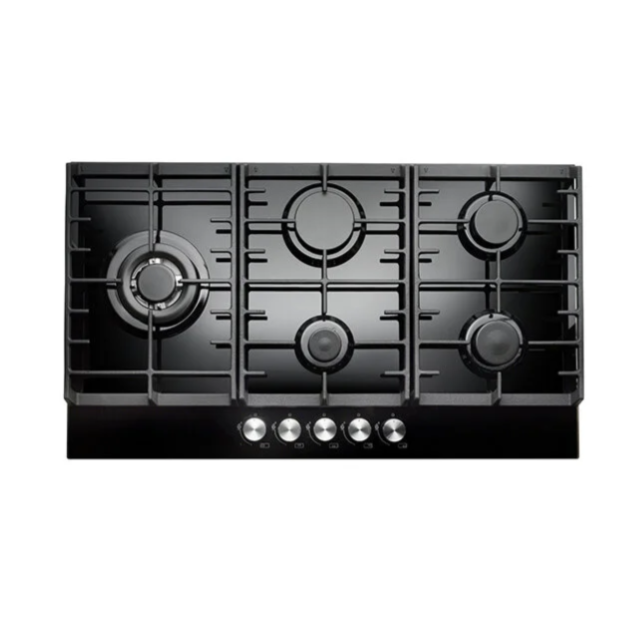 Teknix SCGH91B Black 90cm 5 Zone Gas Hob