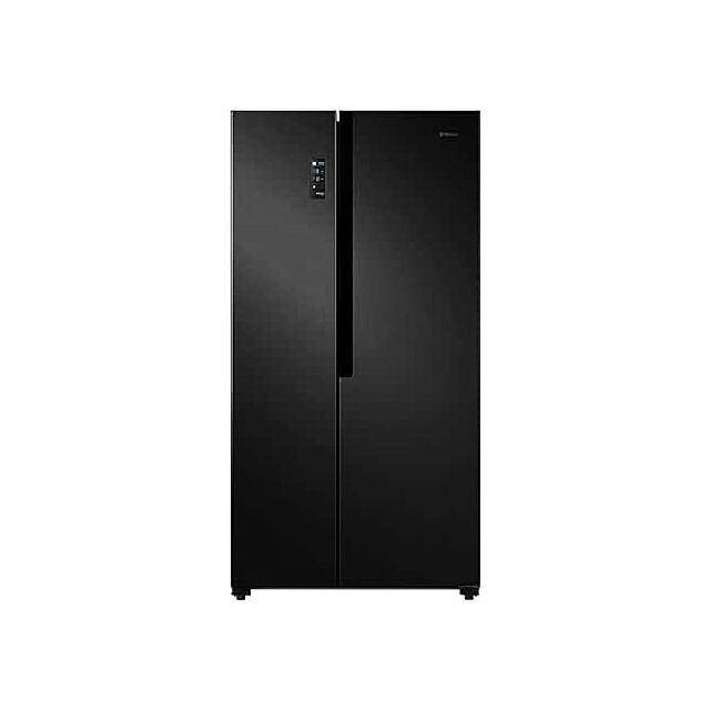 Teknix THSBS1791PBIX 2 Door Side By Side Fridge Freezer, Black Steel