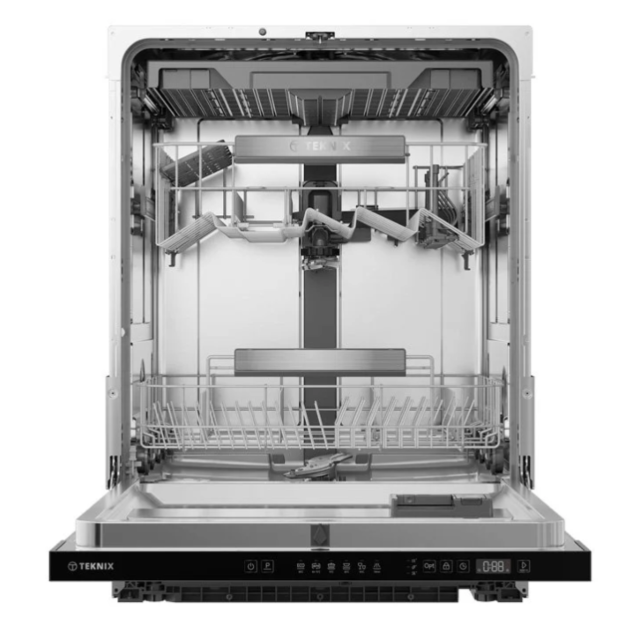 Teknix TX3BD608  Black Full Size Dishwasher  15 Place Settings  C Energy Rating