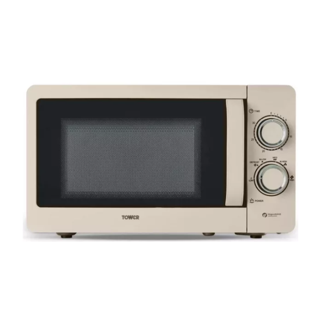 Tower T24042MSH 20L 800W Manual Microwave - Latte